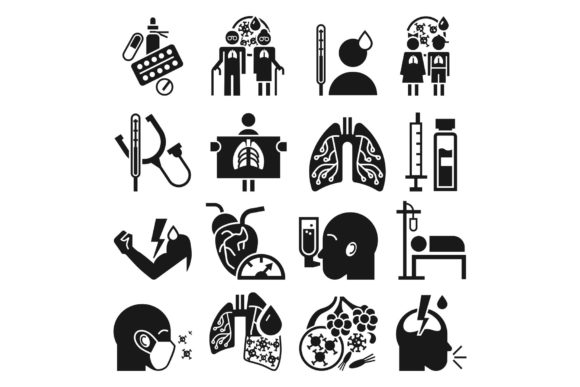 Download Pneumonia Icon Set, Simple Style - Premium Resources