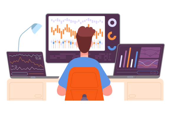 Download Man Work with Statistics on Computer Scr - Man Collection