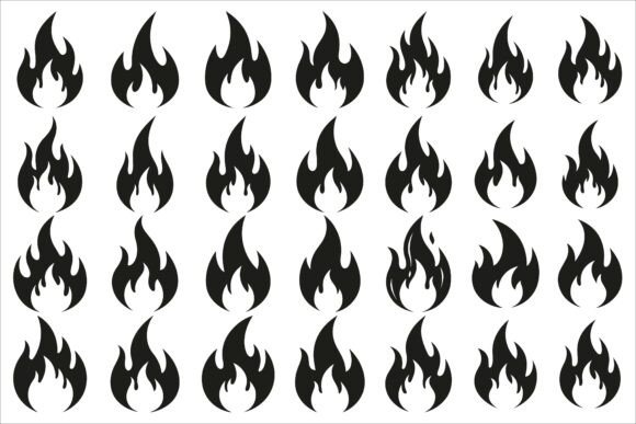 Download Bold Black Fire Flame Icon Vector Art - Icon Collection