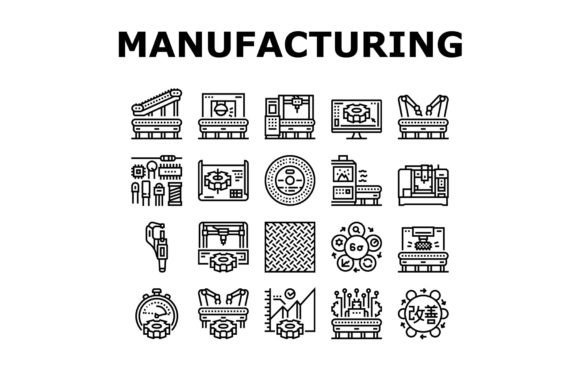Download Manufacturing Industry Factory Icons Set - Icon Collection