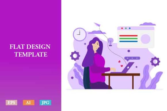 Download Flat Illustration Freelancer Woman V1 - Man Collection