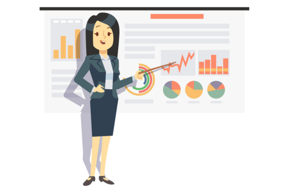 Download Businesswoman Show Statistics Presentati - Man Collection