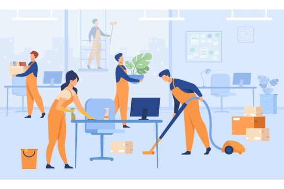 Download Professional Janitors Working in Office - Professional Collection