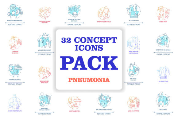 Download Pneumonia Concept Icons Bundle - Icon Collection
