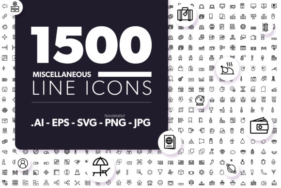 Download 1500 Miscellaneous Line Icons - Icon Collection