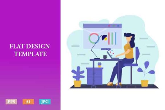 Download Flat Illustration Freelancer Woman V3 - Man Collection