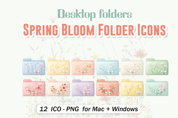 Download Spring Bloom Pastel Folder Icon Pack!🌸 - Icon Collection